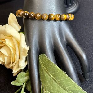 EXPRESS Genuine Tiger Eye Stone Stretch Bracelet
